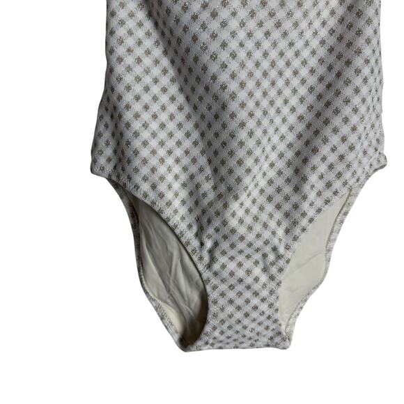 Solid & Striped Melissa One Piece Swimsuit White Metallic Lurex Gingham Size XS - Picture 7 of 14